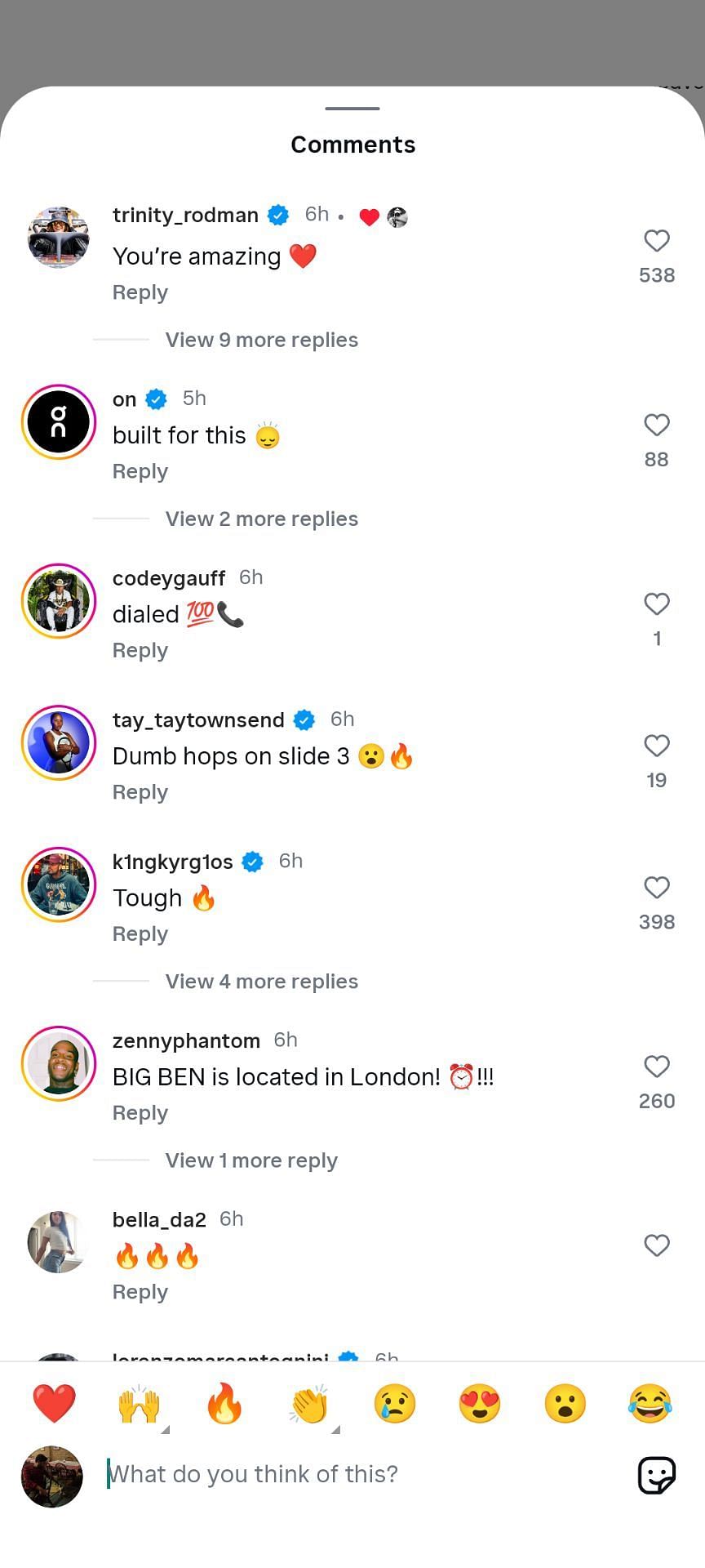 Comments section